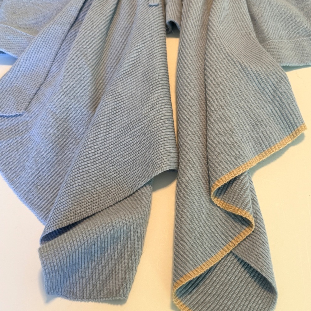 Sonia Rykiel Italy Blue Tie Front Drape Knit Cardigan Sweater Size 36 Small - Picture 6 of 11